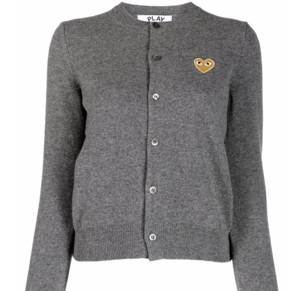 Comme des Garçons PLAY embroidered heart wool-knit cardigan Large